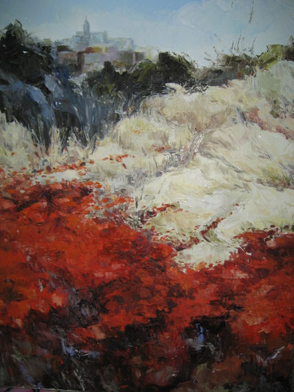 Paisaje con amapolas