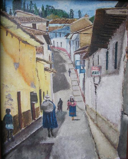 calle cusqueña Oil Canvas Landscaping