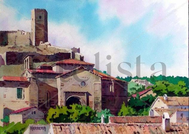 Molina de Aragón - Perspectiva Acuarela Papel Paisaje