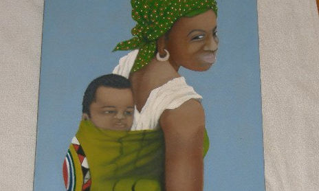 pintura africana Vida Cotidiana