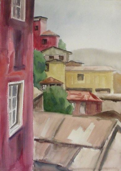 VALPARAISO 2 Acuarela Papel Paisaje