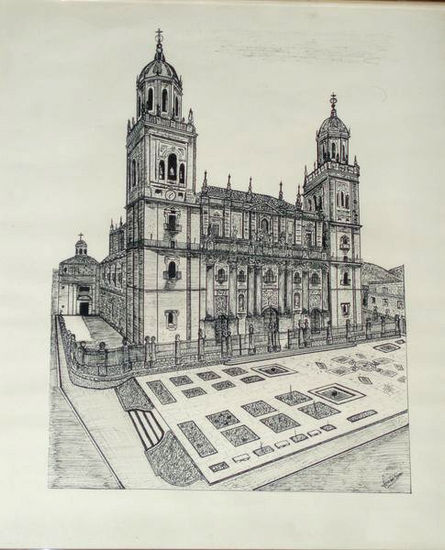 Catedral de Jaén Acuarela Papel Paisaje