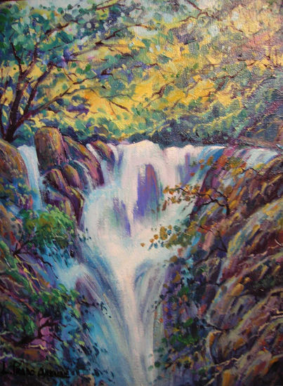 "Torrentera en libertad" - 28 Acrylic Canvas Landscaping