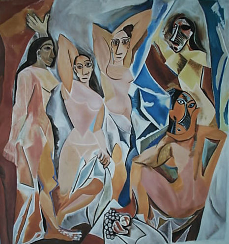 Las señoritas de Avignon Oil Textile Nude Paintings