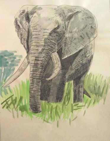 elefante Watercolour Paper Animals