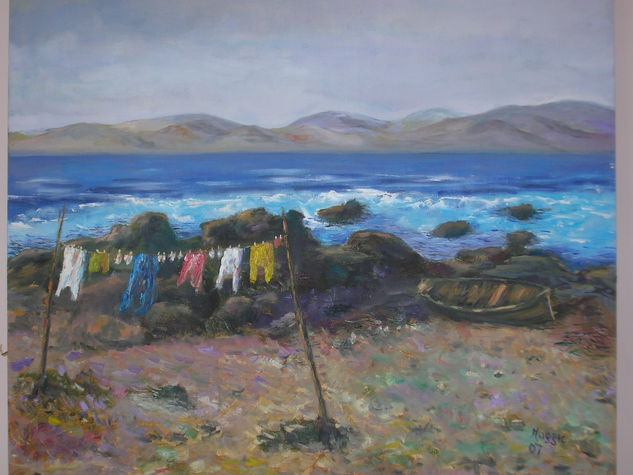 CALETA DE HUIREROS Oil Canvas Marine Painting