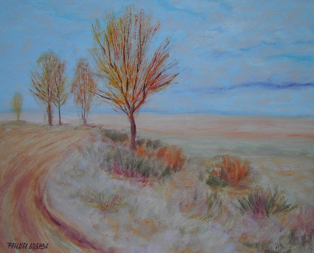 Paisaje en Otoño Óleo Papel Paisaje