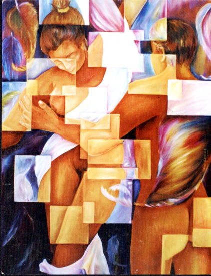 Pasión entre angeles Oil Canvas Nude Paintings