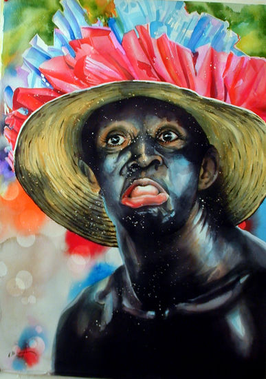 negrito de carnaval Watercolour Paper Figure Painting