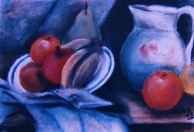 Frutas Pastel Paper Still Life Paintings