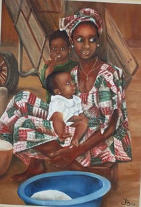 Mulata con niños