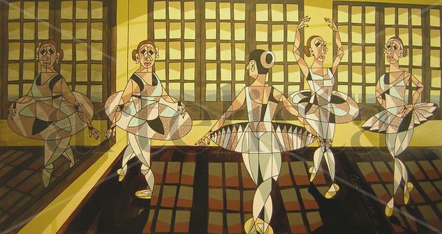 Clases de ballet Oil Canvas Figure Painting