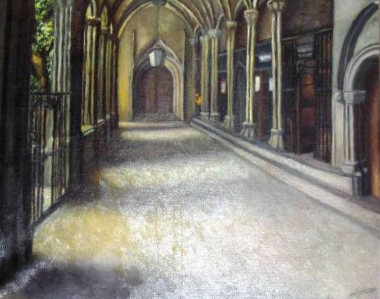 Claustro. Óleo Lienzo Paisaje