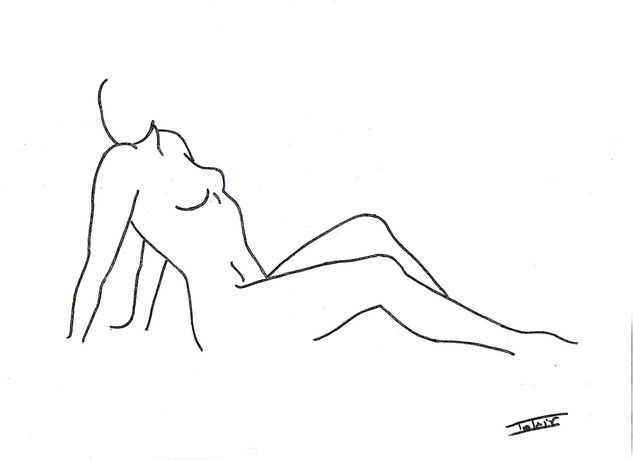 Veronique Ink Canvas Nude Paintings