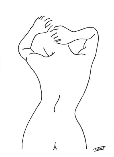 Claire Ink Canvas Nude Paintings