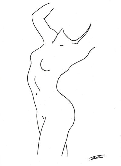 Louise Ink Canvas Nude Paintings