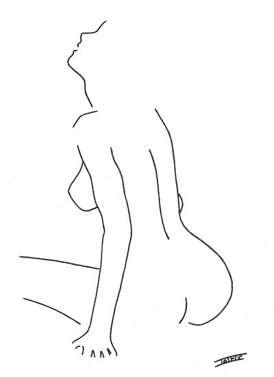 Piera Ink Canvas Nude Paintings