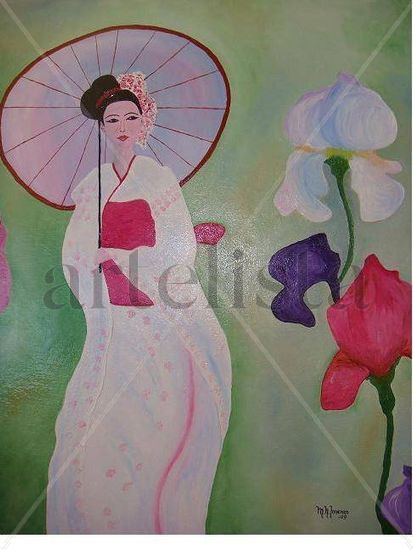 Geisha Oil Canvas Portrait