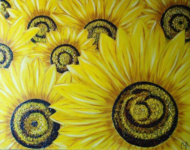 girasoles Oil Canvas Floral Painting