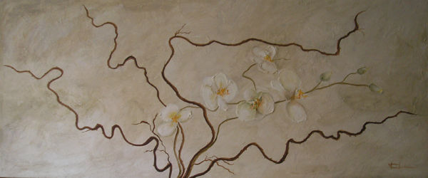 IKEBANA I Oil Panel Floral Painting