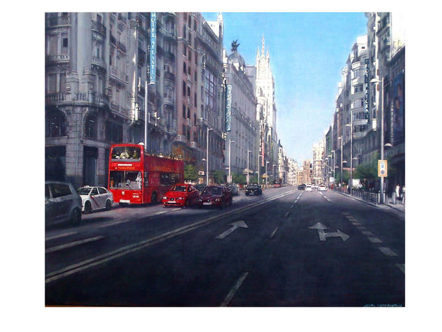 Gran Vía y autobus 