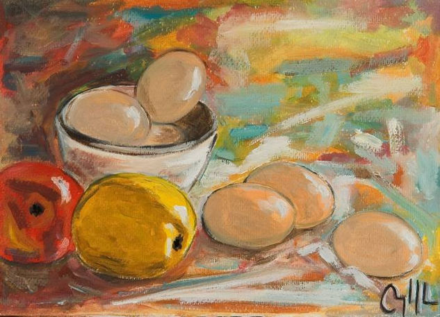 huevos y manzanas Oil Canvas Others