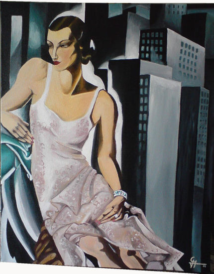 En la ciudad Acrylic Canvas Figure Painting