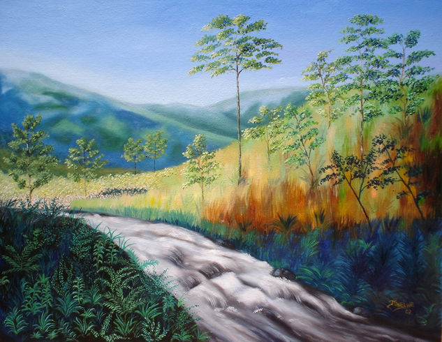 Rio de agua viva Oil Canvas Landscaping