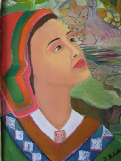 mujer indígena Oil Canvas Portrait