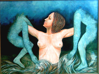 Naciendo de las aguas Oil Canvas Nude Paintings