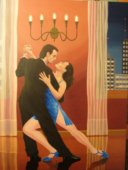 Pareja Buenos Aires Tango Oil Textile Figure Painting