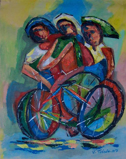 Los ciclistas ( No.2 ) Acrylic Canvas Sports