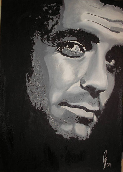 George Clooney Oil Canvas Portrait