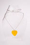 Collar Corazon total amarillo+ cadena