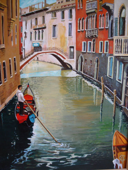 Canal veneciano Oil Canvas Marine Painting