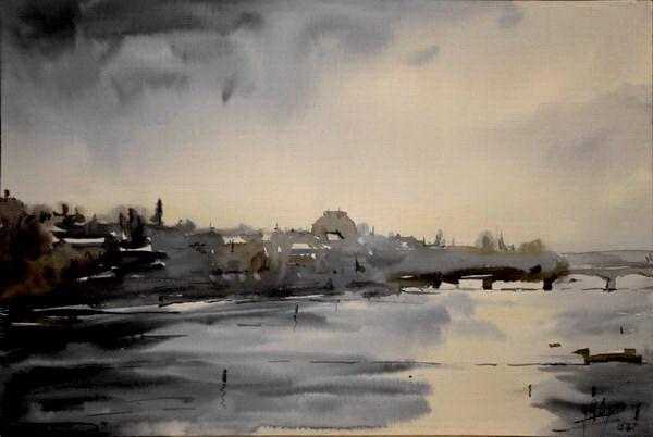 Rio Moldava, Praga Watercolour Paper Landscaping