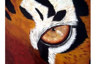 ojo de tigre Acrylic Canvas Animals