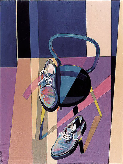 Las zapatillas. Mixed media Panel Still Life Paintings