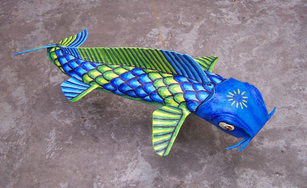 koi azul 2 Pottery Figurative