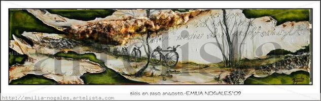 bicis en paso angosto`09 Acrylic Canvas Landscaping