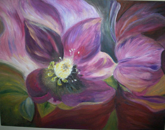 Flor deseada Oil Panel Floral Painting