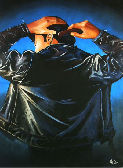 John Travolta en Grease Acrylic Canvas Figure Painting