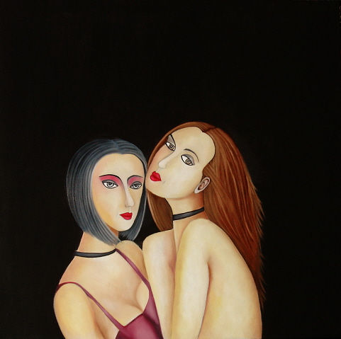 We Are Not Here For Your Entertainment Oil Canvas Figure Painting