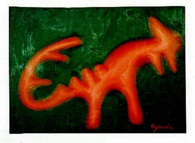 241.ESCORPIÓN,1999 Oil Textile Animals