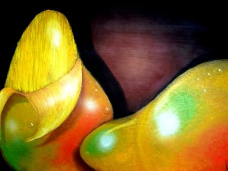 mangos petacones Mixed media Panel Still Life Paintings