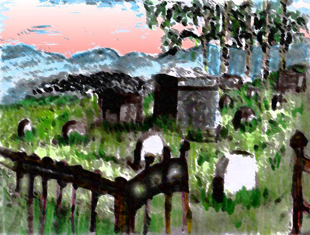 Cementerio 2 Pastel Paper Landscaping