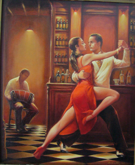 pareja porteña de tango Oil Canvas Still Life Paintings