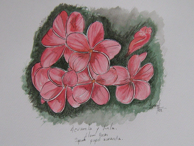 Flores rosas Watercolour Paper Floral Painting