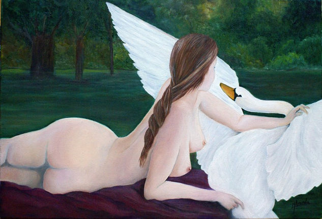 Leda Oil Canvas Nude Paintings