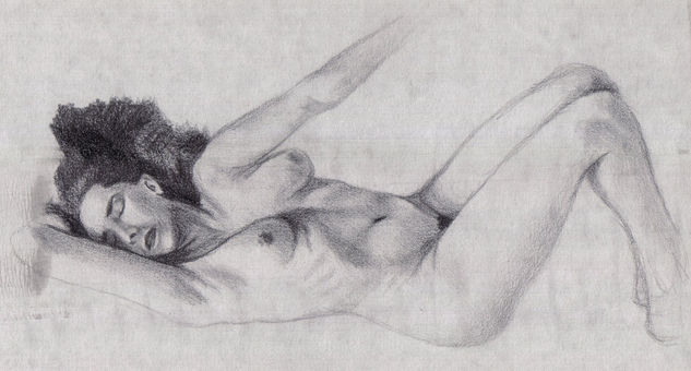 Desnudo femenino acostado Graphite